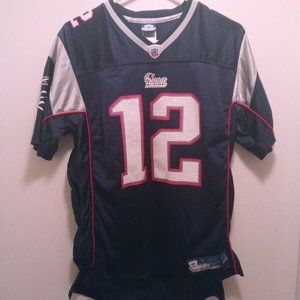 Vintage Reebok New England Patriots Tom Brady Blue Jersey NFL Equipment Kids XL
